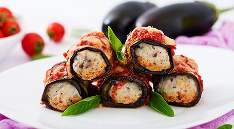 Eggplant (aubergine) rolls with meat